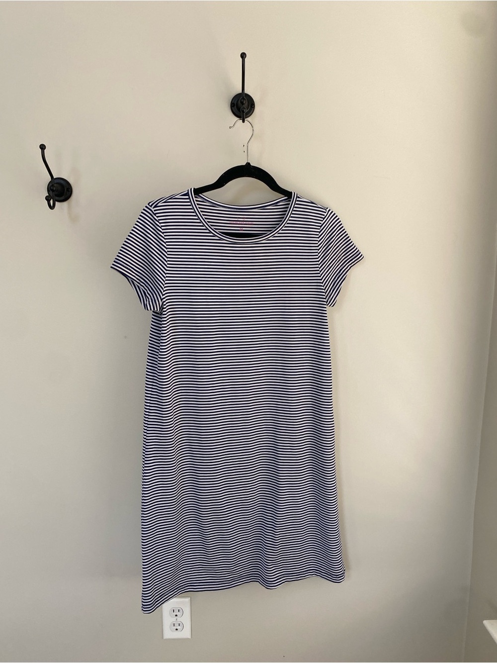 Vineyard Vines Nautical Navy and White Striped Short-Sleeve Shift Dress